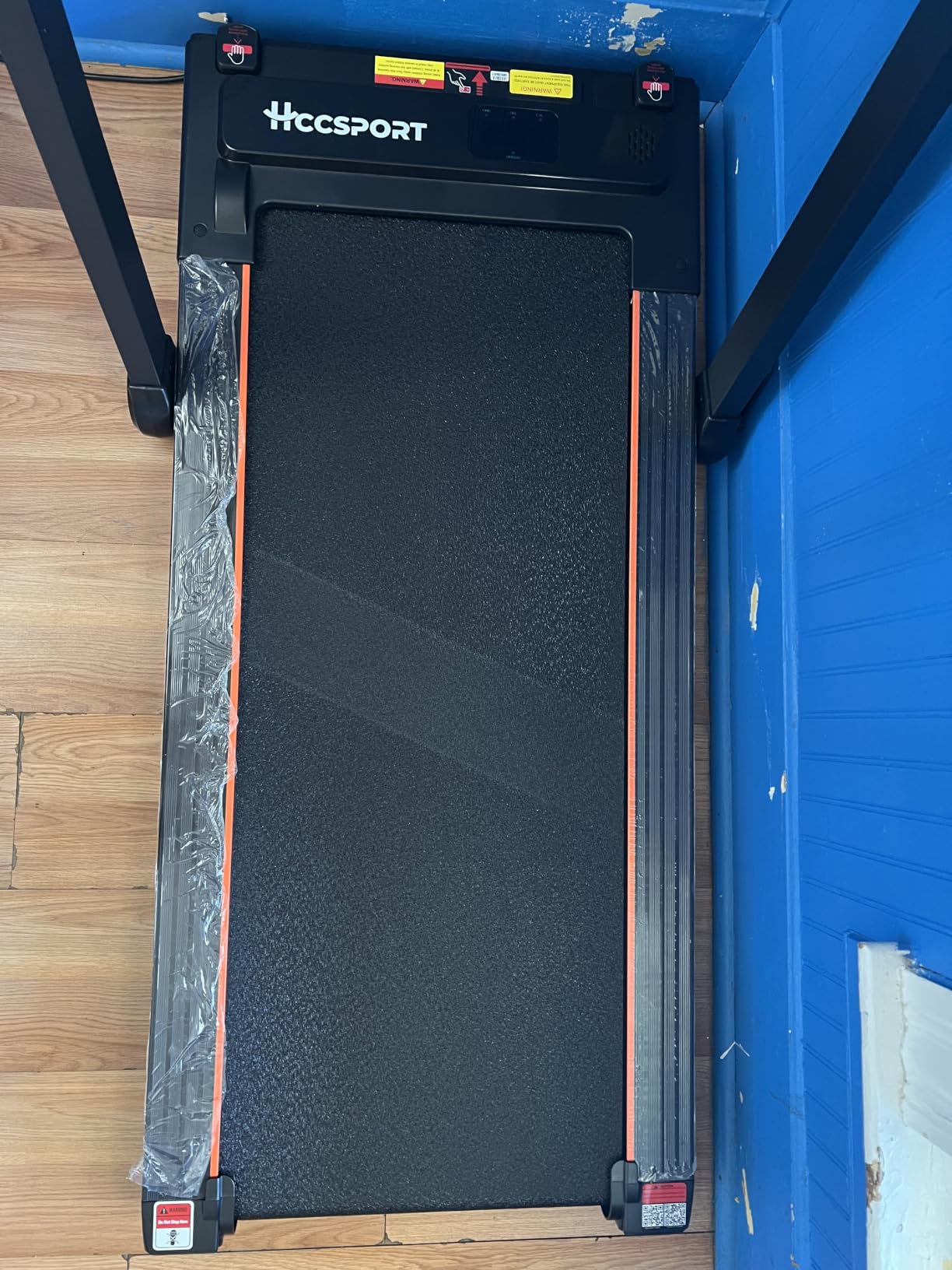 Hccsport Treadmill with Incline, 3 in 1 Under Desk Treadmill Walking Pad with Removable Desk Workstation 3.5HP Foldable Compact Walking Treadmills for Home Small Office with Wristband Remote Control customer photo 2