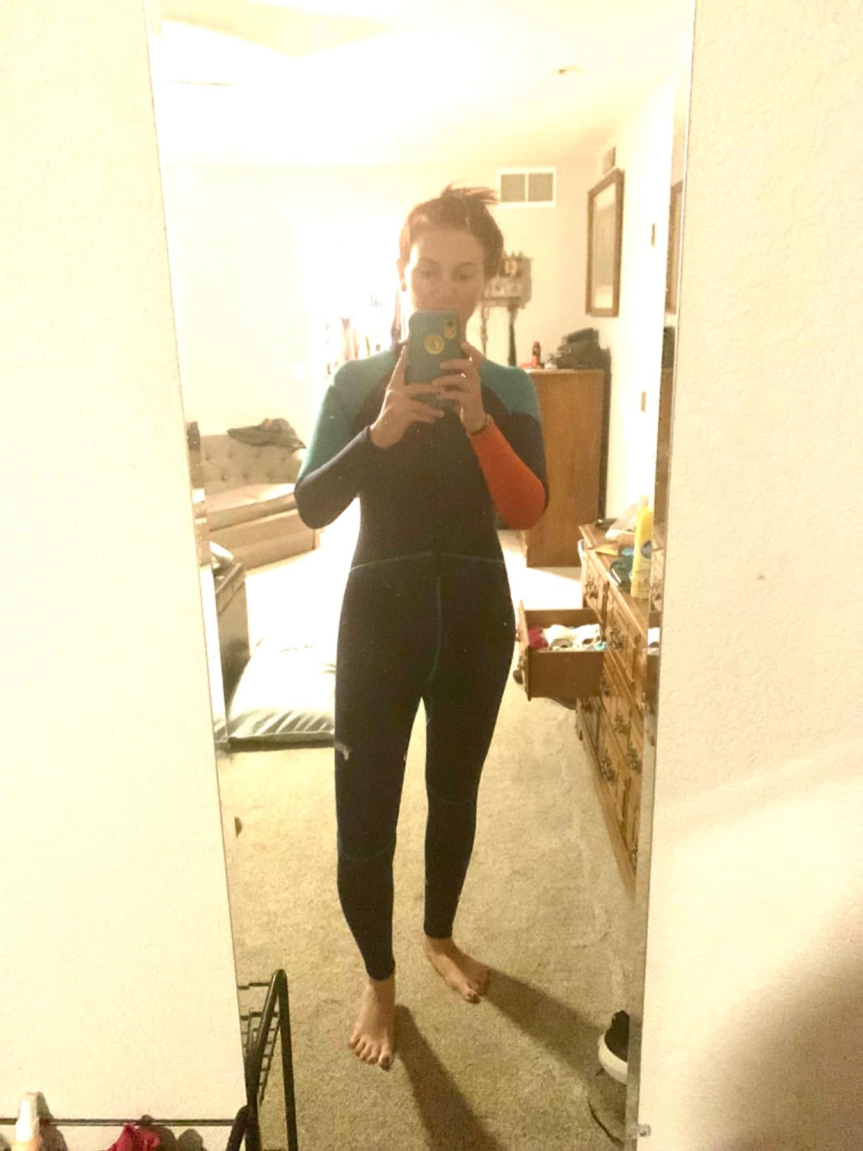 OMGear Wetsuit Men Women 3mm Neoprene Full Body UV Protection One Piece Long Sleeves Scuba Diving Suits Back Zipper Swimsuit for Scuba Diving Surf Snorkeling Swimming customer photo 2