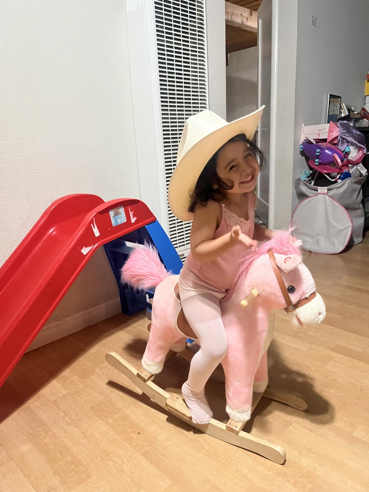 Qaba Rocking Horse Plush Animal, Baby Rocking Chair with Sounds, Brown customer photo 2