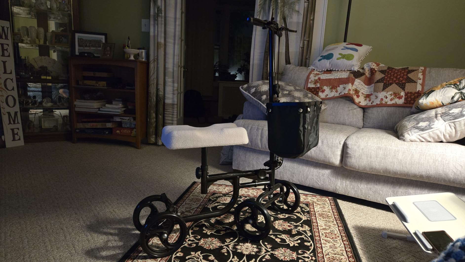 BodyMed Knee Walker, Steerable for Foot Injuries - Adjustable Scooter with Dual Brakes, Detachable Fabric Basket & Cushioned Pad - Better Alternative to Crutches for Leg Recovery customer photo 2