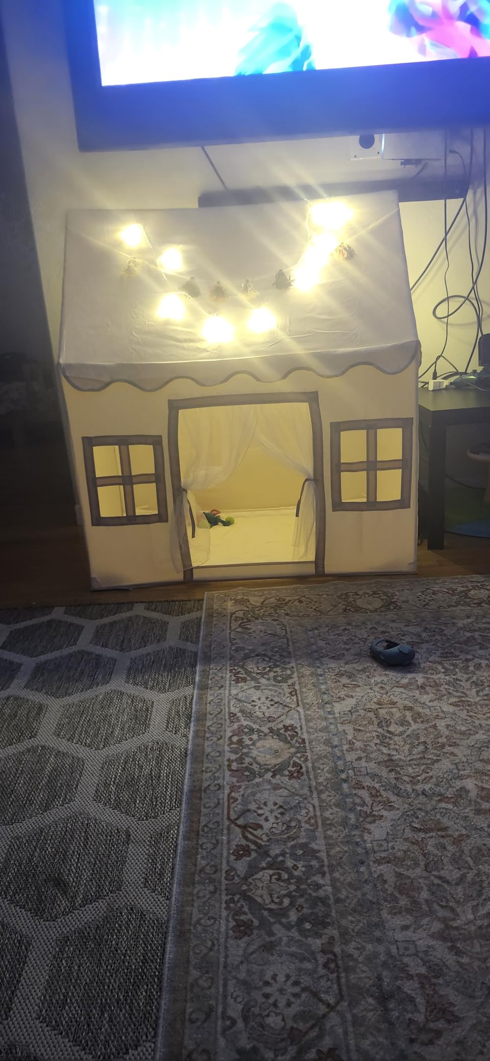 Kids Play Tent Indoor: with Mat, Tassel Garland - Girl Tent Indoor Playhouse for Kids Toys for Boy Girl Birthday Gift customer photo 2