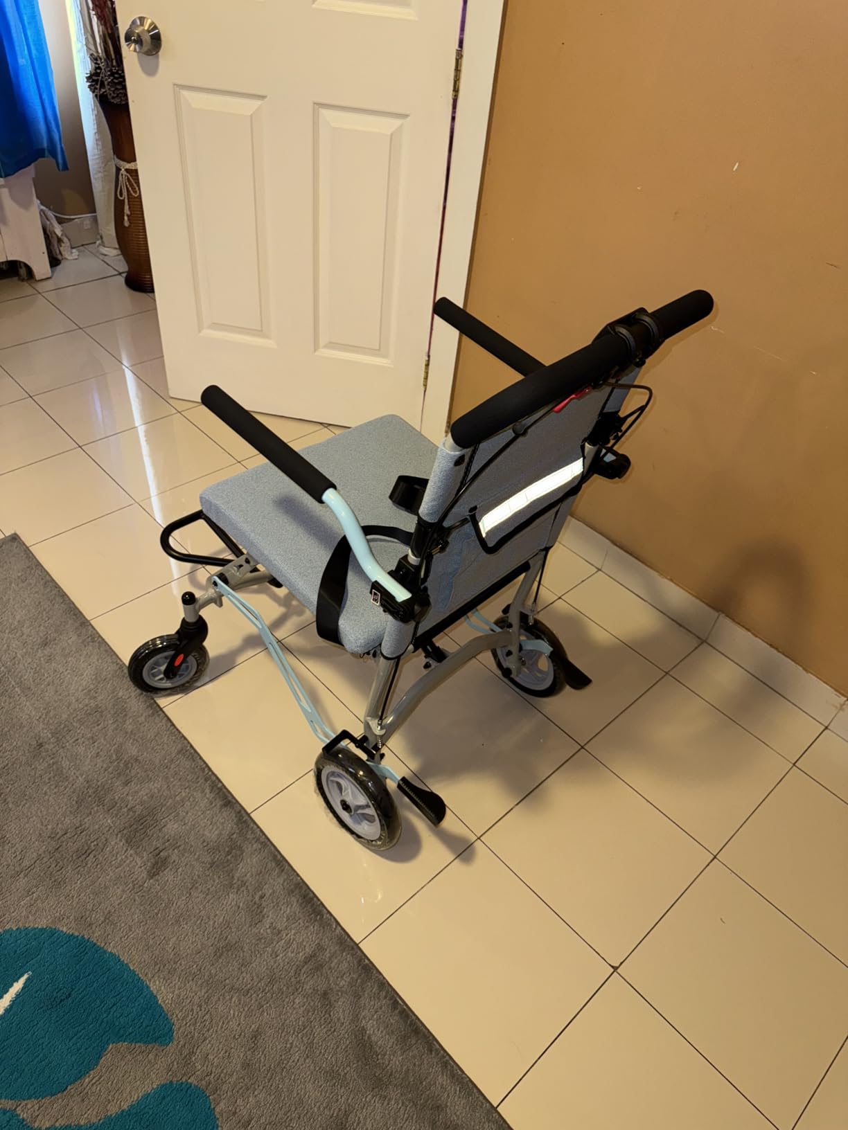 Super Lightweight Portable Transit Travel Wheelchair, Upgraded Folding Transport Wheelchairs (Weight 24lbs) for Adults and Seniors, Come with Telescopic Handle and Travel Bag customer photo 1