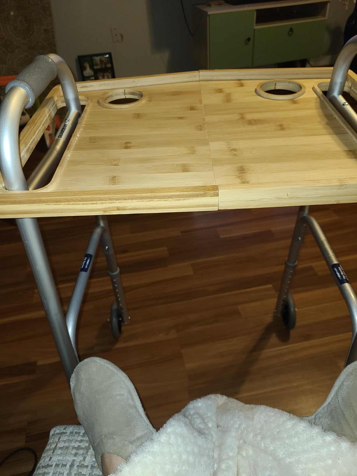 Walker Tray Table with Cup Holder for Folding Walkers Foldable customer photo 2