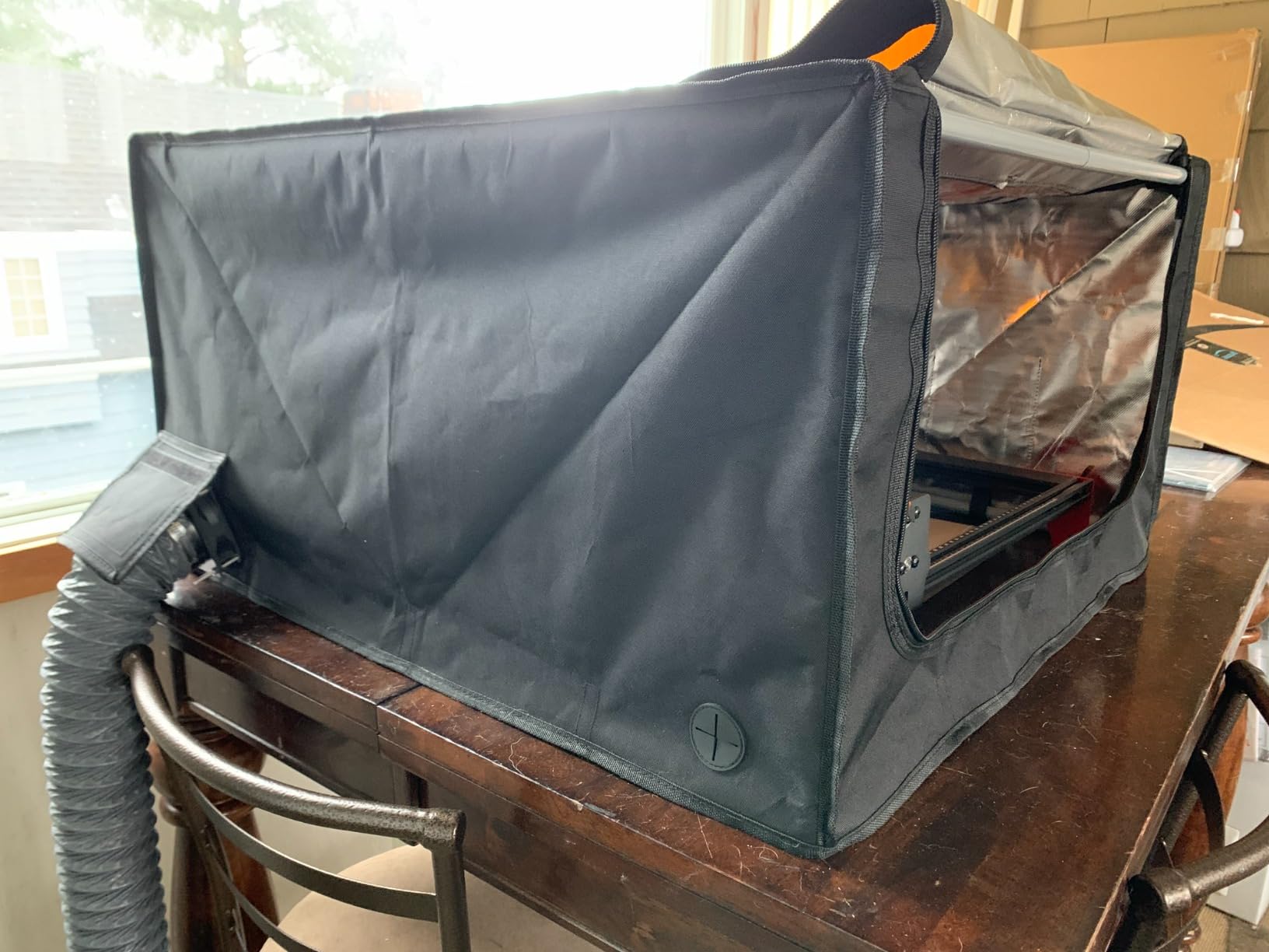 Official Laser Engraver Enclousre Pro,Upgrade Flame Retardant and Smoke-Proof Protective Cover, Effectively Isolating Smok, 28.3 x 28.3X 15.7in Foldable Enclousre Tent for Most Engraving Machine customer photo 1