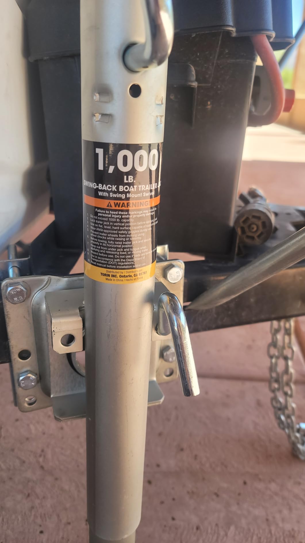 BIG RED Boat Trailer Jack with Wheel, 1000 lbs Swivel Boat Trailer Jack customer photo 2