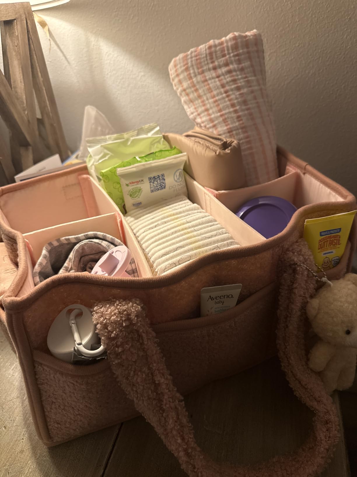 PeraBella Baby Diaper Caddy Organizer with Handle, Boy & Girl Shower Gift Basket, Portable Diaper Storage Basket Bin for Wipes, Newborn Baby Essentials Registry Search Must Haves, Car Caddy Organizer customer photo 2