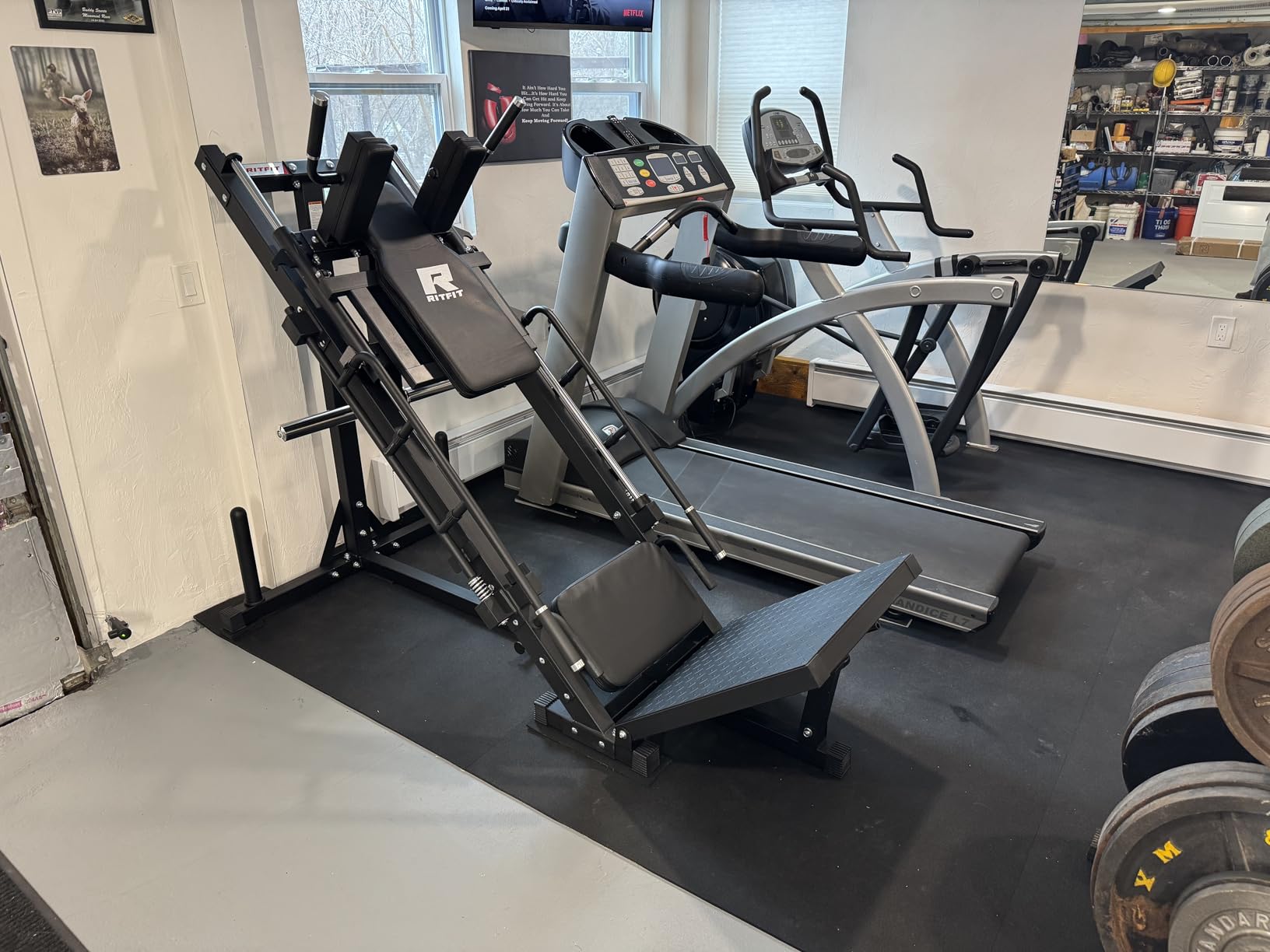RitFit Leg Press Hack Squat Machine with Linear Bearing, 1200LB Capacity customer photo 2