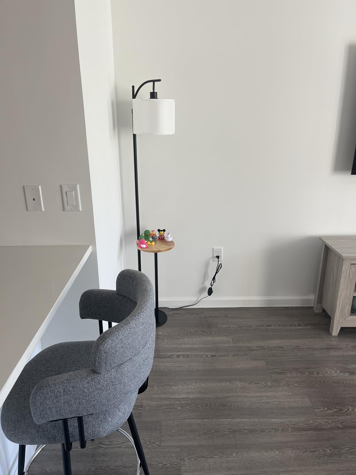 Arc Floor Lamps for Living Room Rattan Boho Floor Lamp with Remote Control,Dimmable LED Floor Lamp Wicker Lamp Shades Black Standing Lamp with 3 Color Temperature Tall Floor Lamps For Bedroom Corner customer photo 2