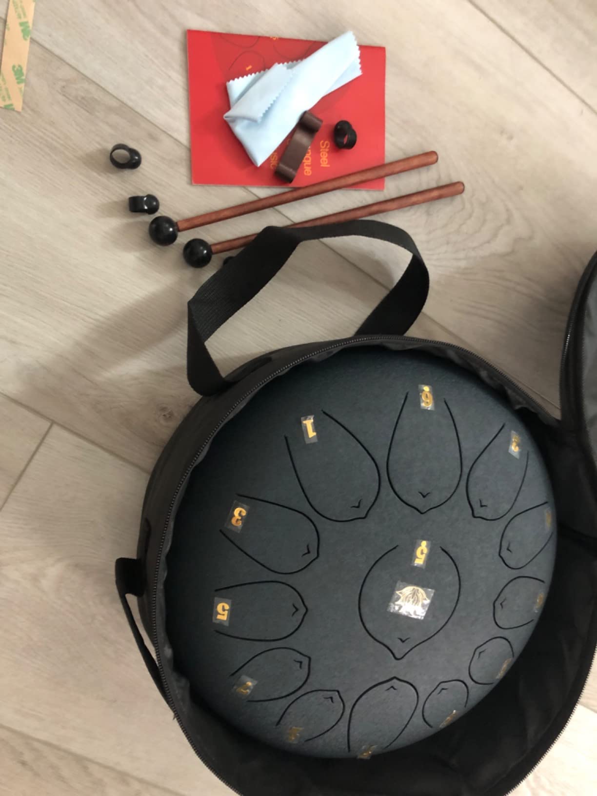 Eavnbaek 22-Inch 10-Notes 440Hz D Minor Kurd Advanced Handpan Drum Blue customer photo 1