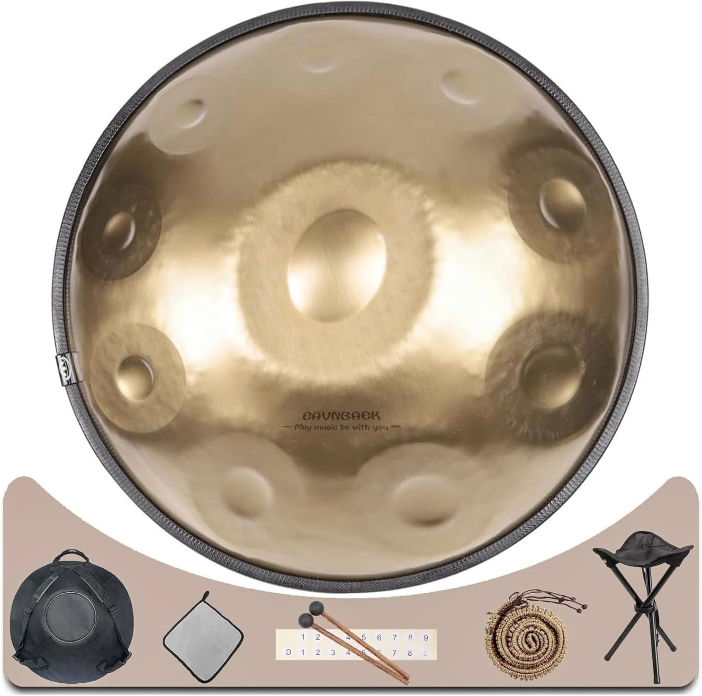 Eavnbaek 22-Inch 10-Notes 440Hz D Minor Kurd Advanced Handpan Drum Blue customer photo 2