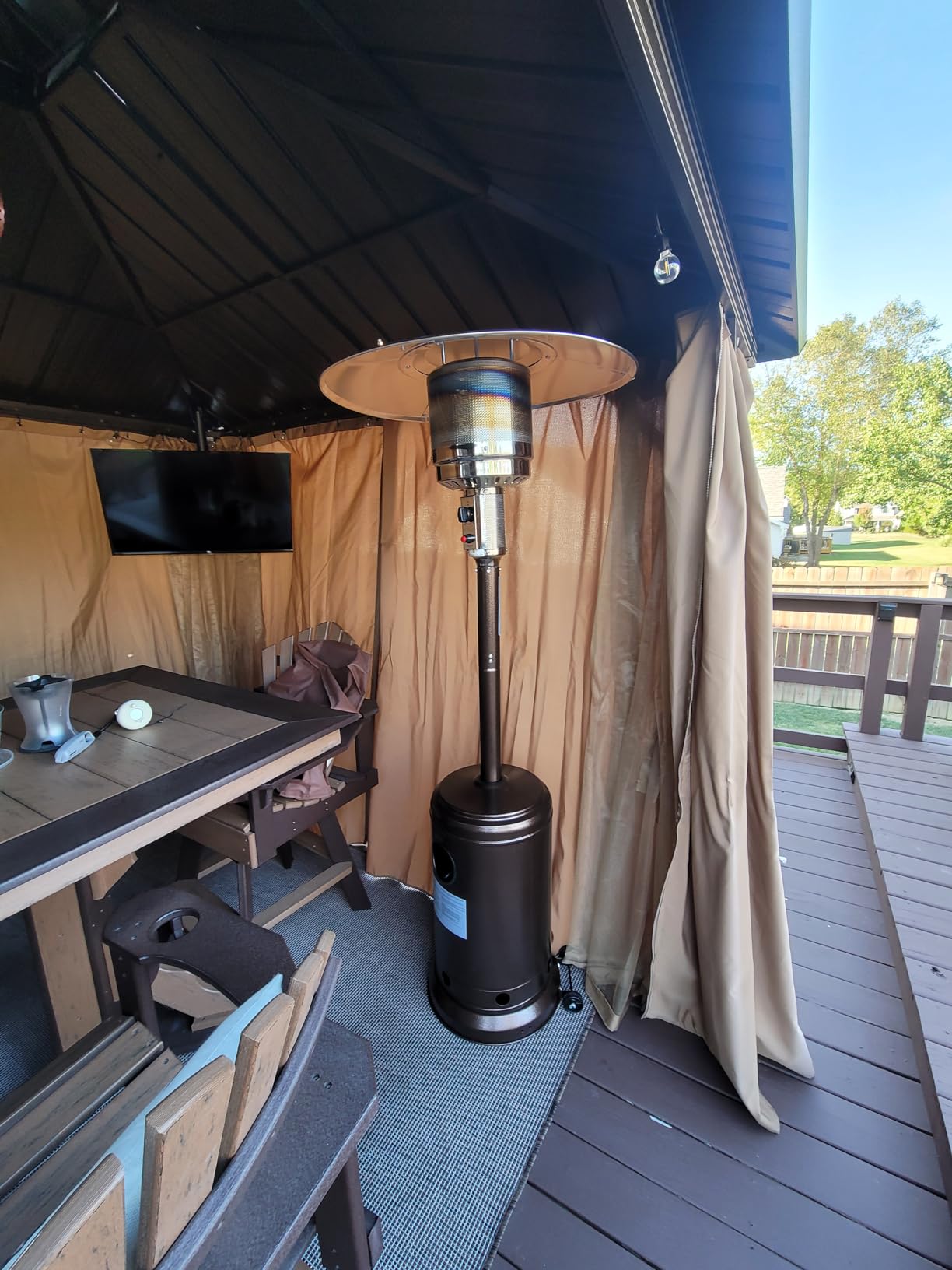 Hykolity 50,000 BTU Propane Patio Heater, Stainless Steel Burner with Wheels, Table Design, Triple Protection System Outdoor Heaters for Garden, Patio, Commercial and Residential, Silver customer photo 1