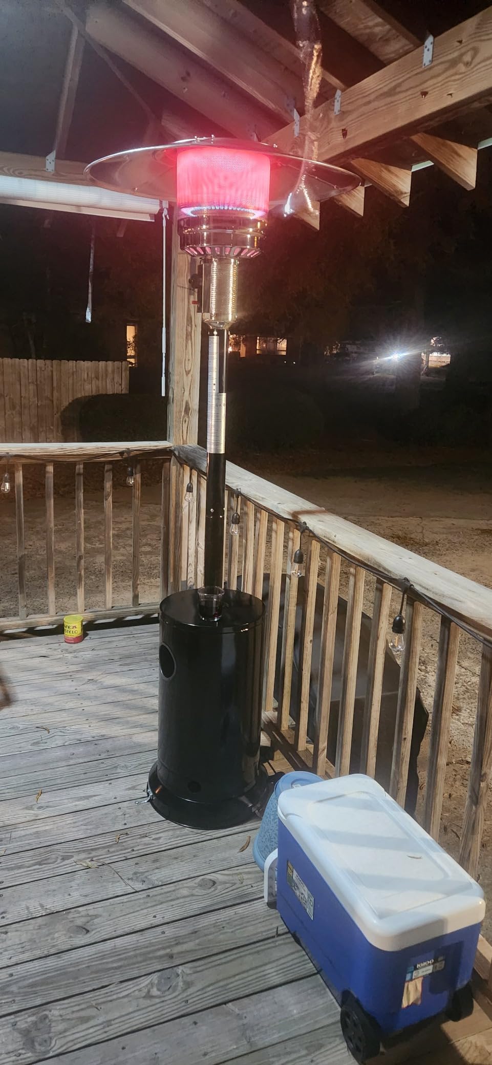 Hykolity 50,000 BTU Patio Heater with Sand Box, Table Design, Double-Layer Stainless Steel Burner, Wheels, Tip-over Protection System, Outdoor Heater for Home and Residential, Brown customer photo 2