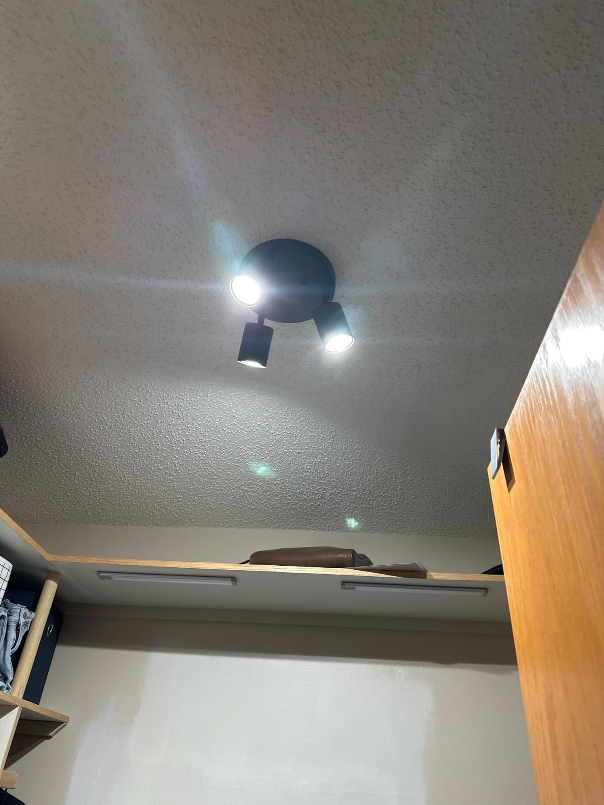 BoostArea LED 3 Light Track Lighting Kit, LED Track Lighting Fixtures, White Round Ceiling Spot Lighting, Flexibly Rotatable Light Head for Kitchen, Living Room, Bedroom, GU10 Bulb Not Included customer photo 1