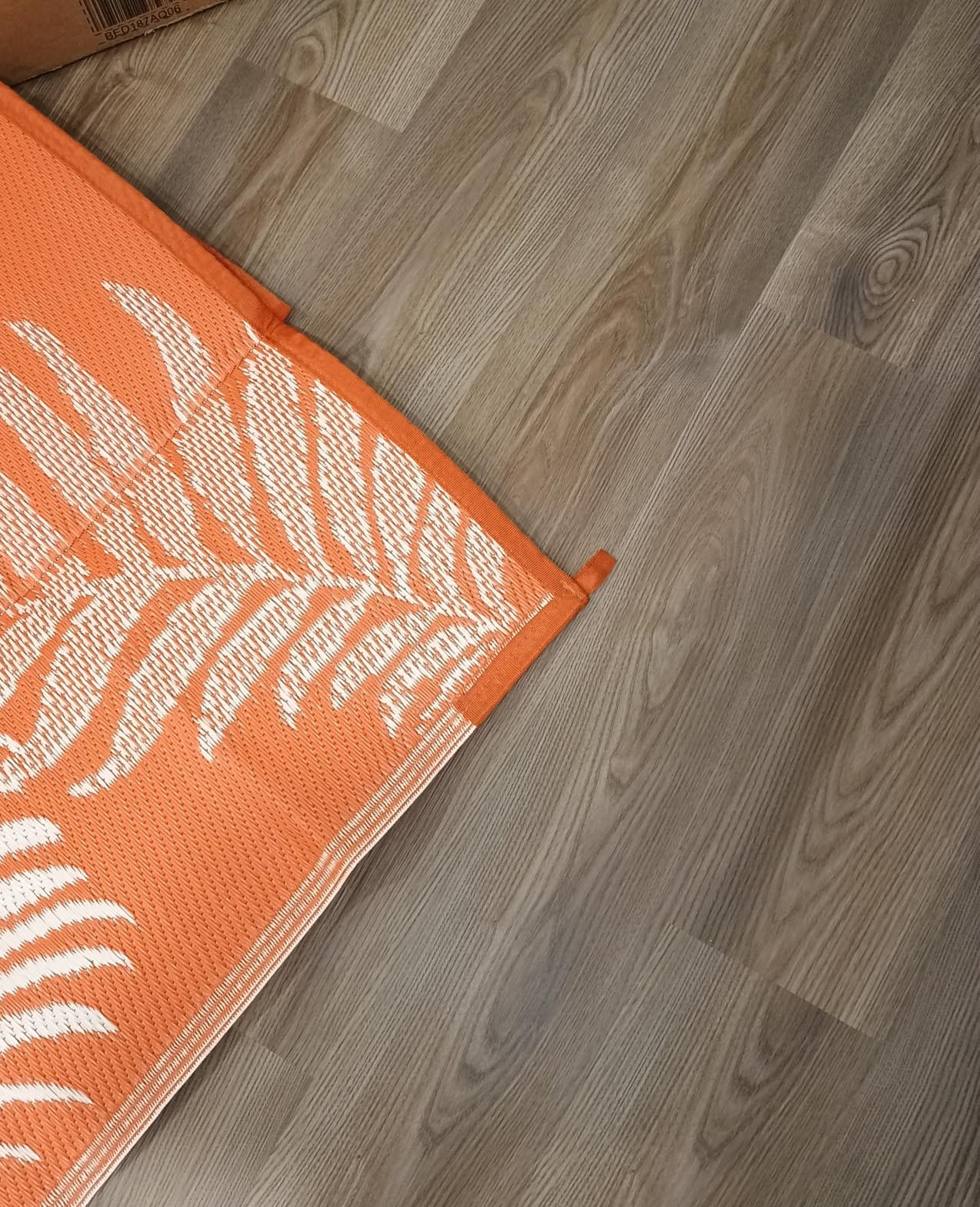 Pauwer Waterproof Outdoor Rug 5x8, Plastic Straw Patio Rug, Leaf Brown customer photo 2