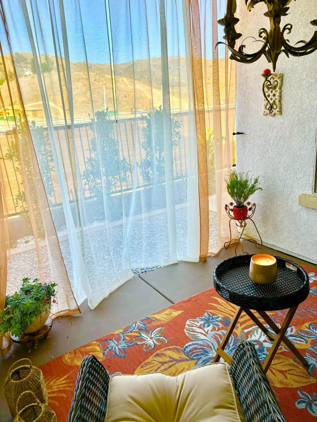 youleyar White Sheer Outdoor Curtains for Patio Waterproof 2 Panels Linen Look Rod Pocket Indoor Voile Curtain for Living Room, Bedroom, Porch, Pergola, Cabana, Gazebo(52x84 Inch, White) customer photo 1