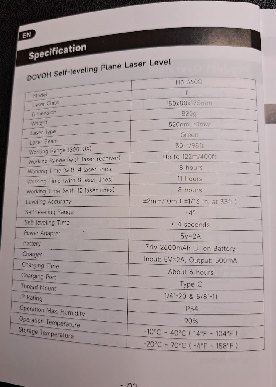 DOVOH Outdoor Laser Level 360 Self Leveling with Receiver, H3-360G-KIT customer photo 1