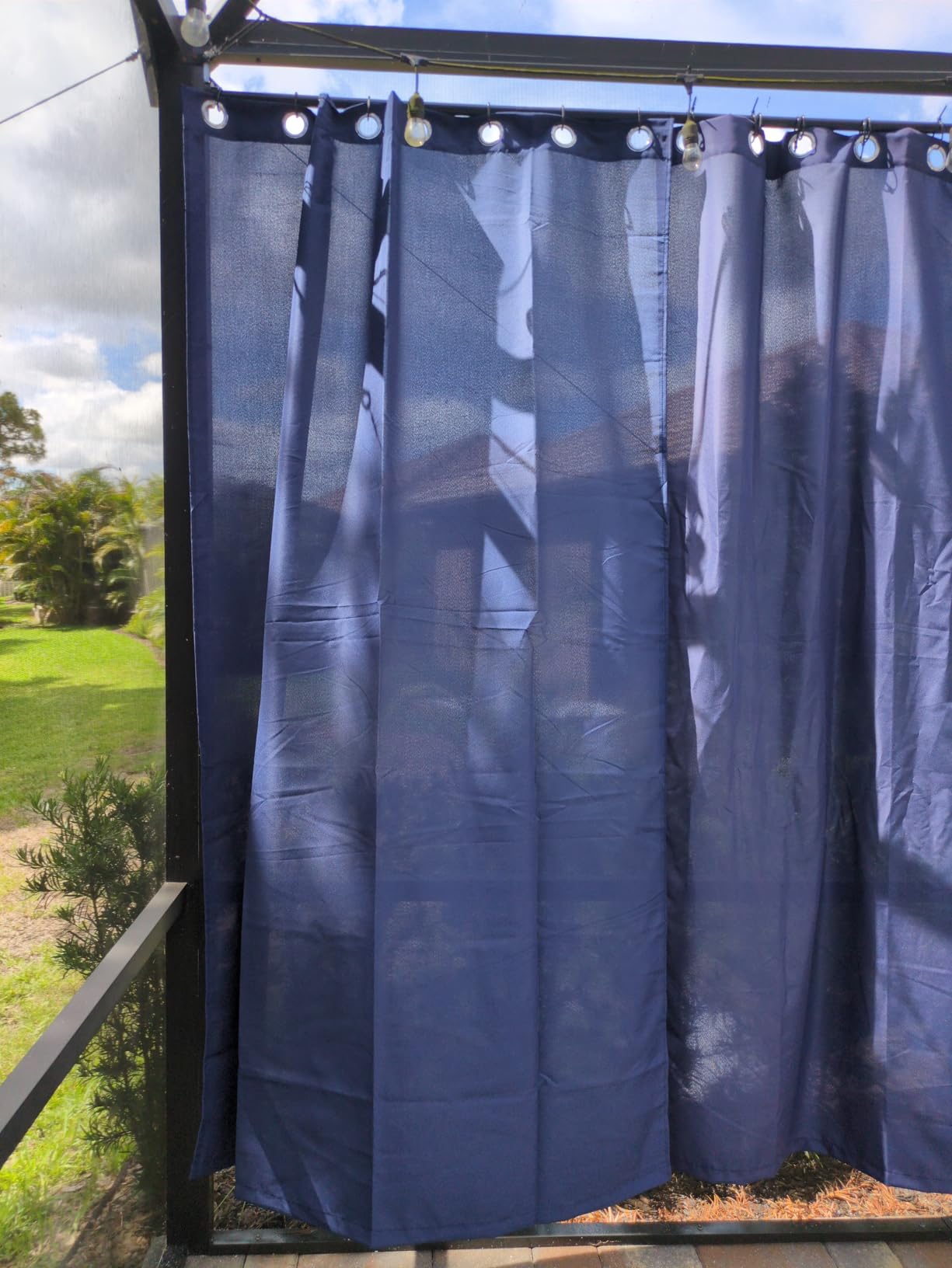 HolidayIdeas 6 Pack Outdoor Curtains for Patio Waterproof 54x84 Inch Cream customer photo 1