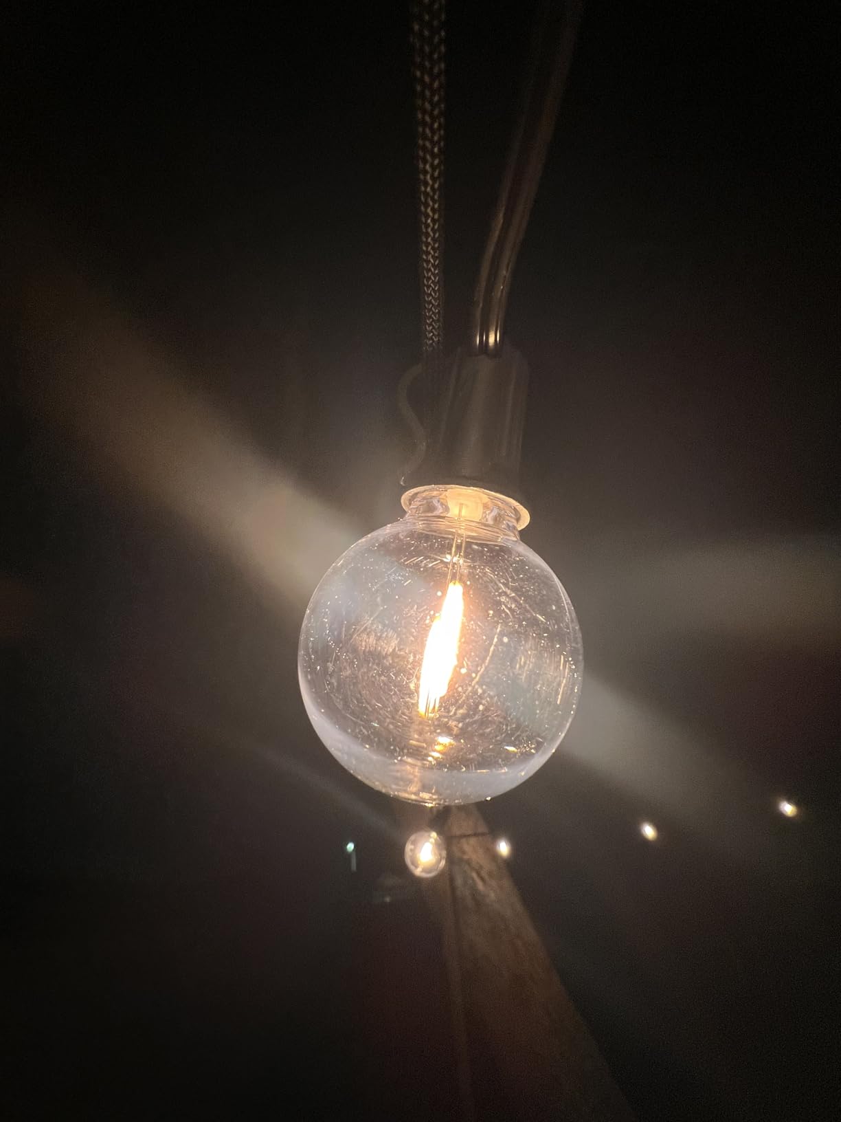 OHLUX 120FT Solar String Lights Outdoor with Remote, Commercial Grade Patio Lights with 52 Shatterproof LED Filament G40 Globe Bulbs, Dimmable Outside Edison Hanging Light for Backyard Party Decor customer photo 2