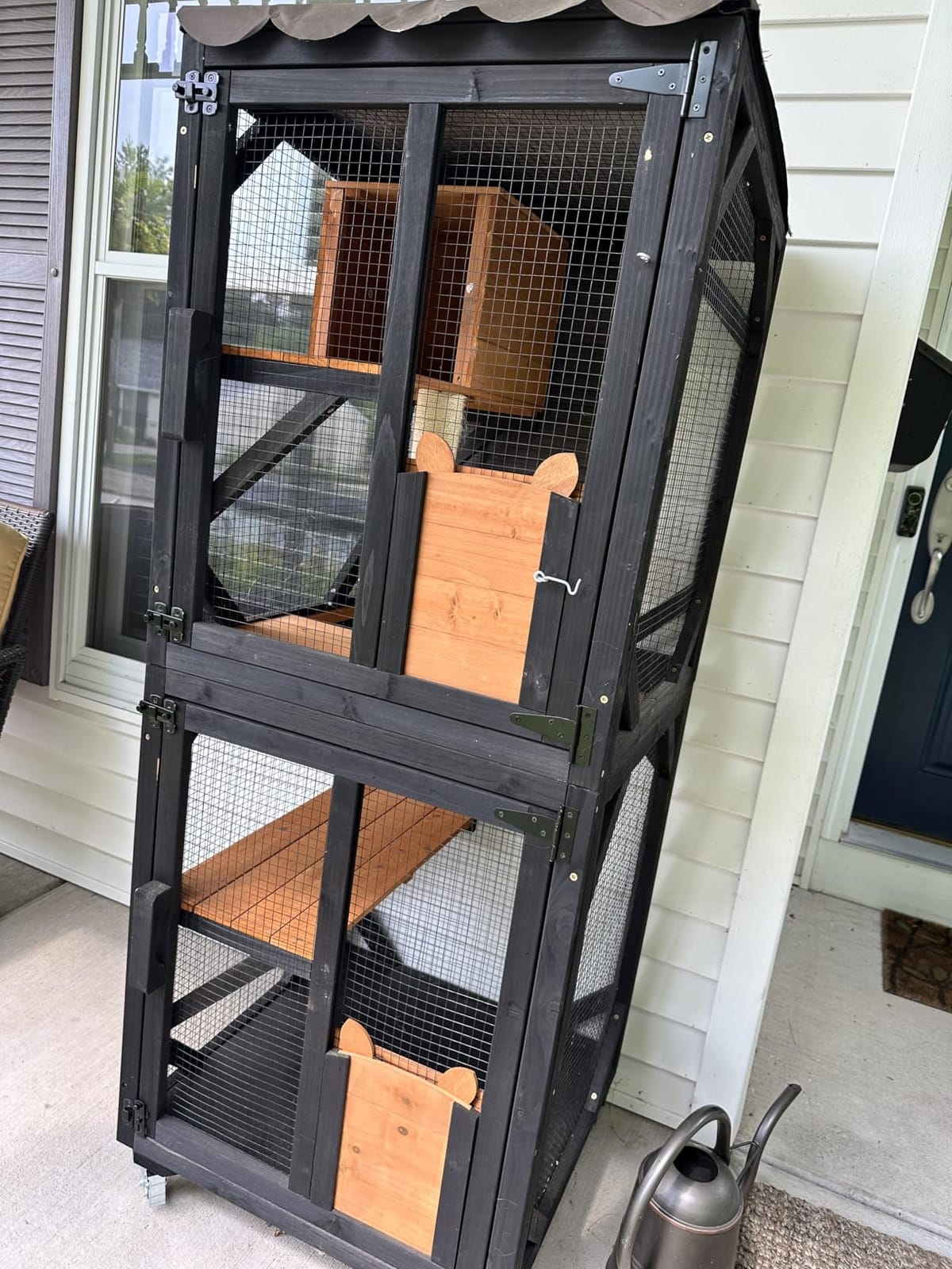 Aivituvin Catio Outdoor Cat Enclosure Large Cat Run with Bridges, Walks, Small Houses, Roof Cover 28.27 ft² customer photo 2