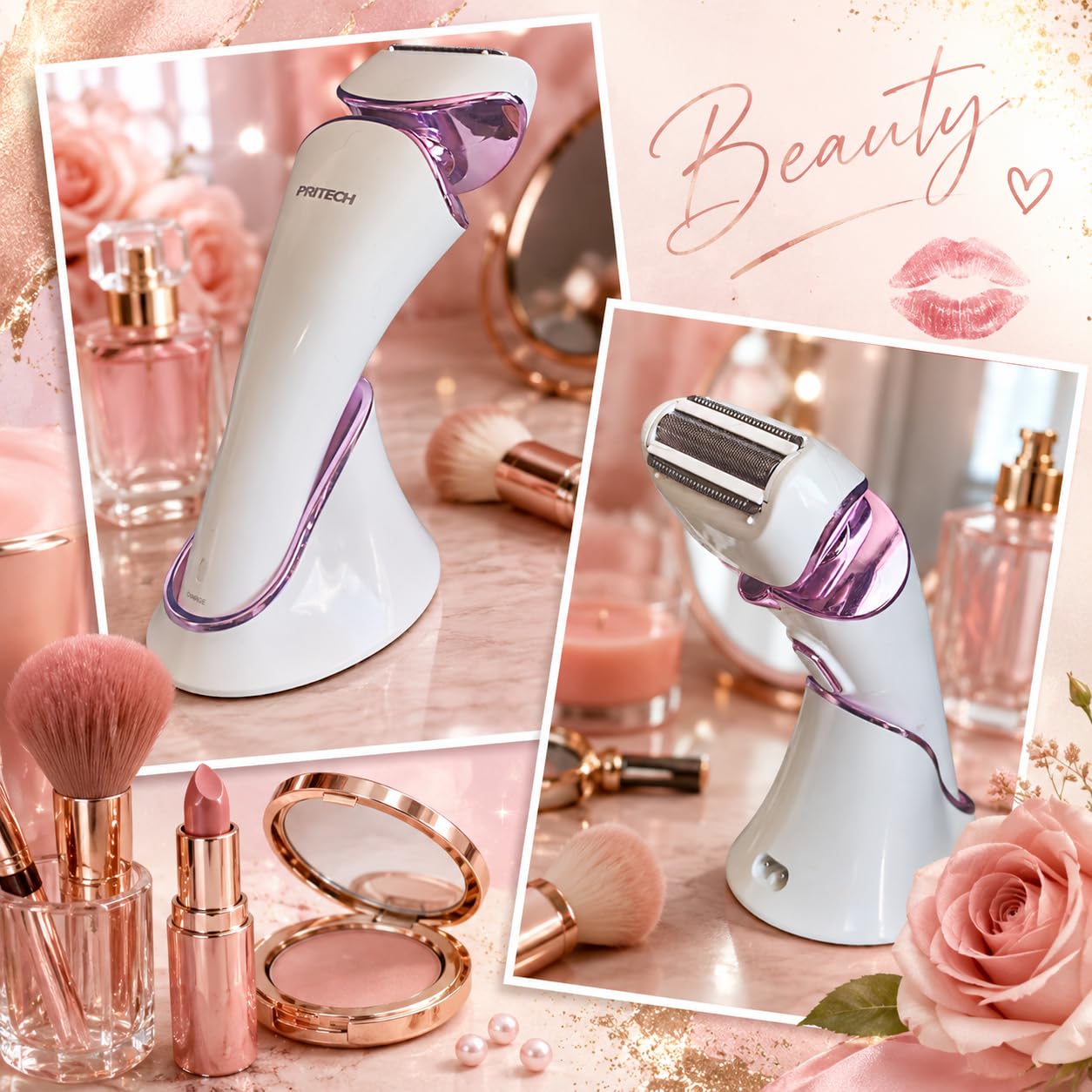 PRITECH Electric Razor for Women Wet/Dry Electric Shaver for Women Pink customer photo 2