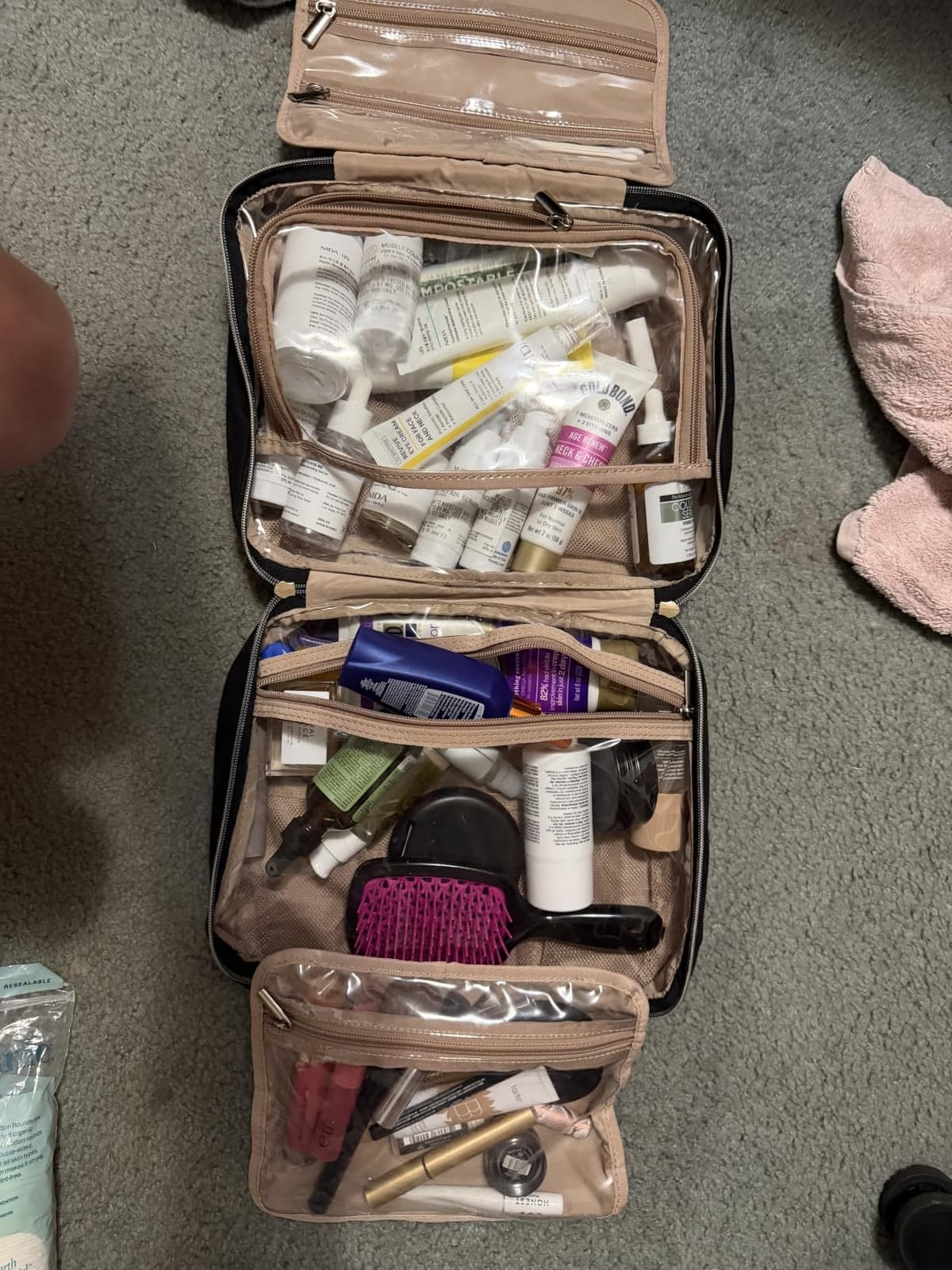 NISHEL Travel Toiletry Bag for women, Portable Hanging makeup Organizer customer photo 2