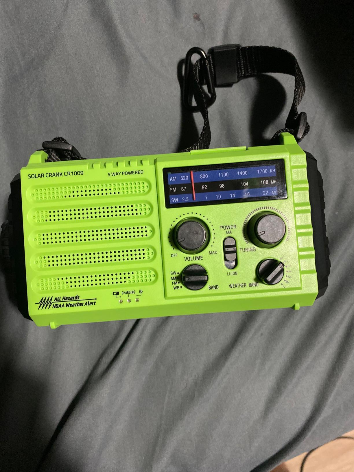 NOAA Emergency Weather Radio with Auto Alert, Solar Hand Crank, 12000mAh customer photo 1