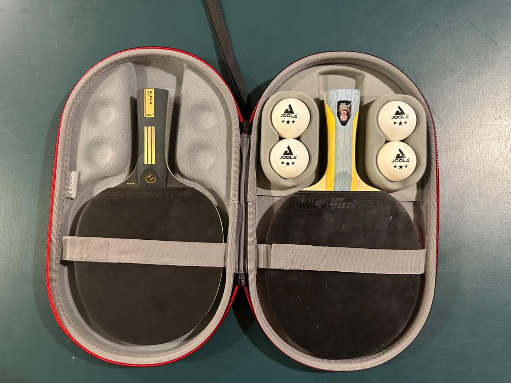 RLSOCO Table Tennis Paddle Case,Carrying Case for Ping Pong Paddles/Table Tennis Paddles/Hexagon Racquet Cyber Shape, Fits for 2 Paddles and 4 Balls (Bag Only) customer photo 2