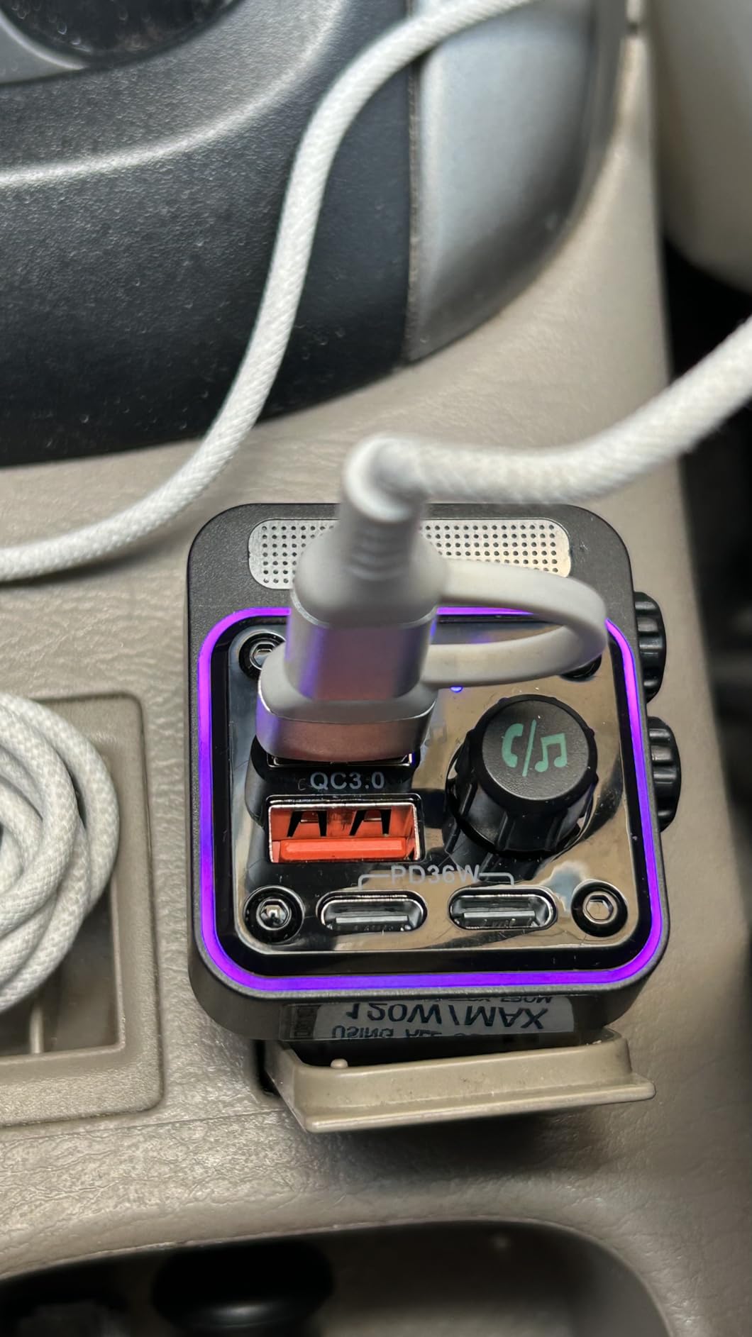 Nulaxy 54W Bluetooth 5.3 Car Adapter, FM Transmitter 4-Port Fast Charging customer photo 2