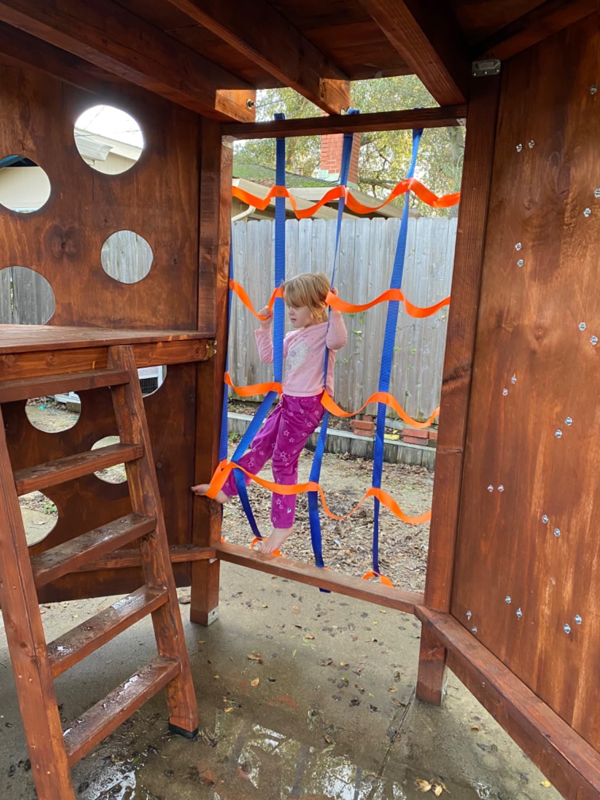 TOPNEW Climbing Net for Kids Outdoor, Ninja Cargo Rope Net for Slackline customer photo 1