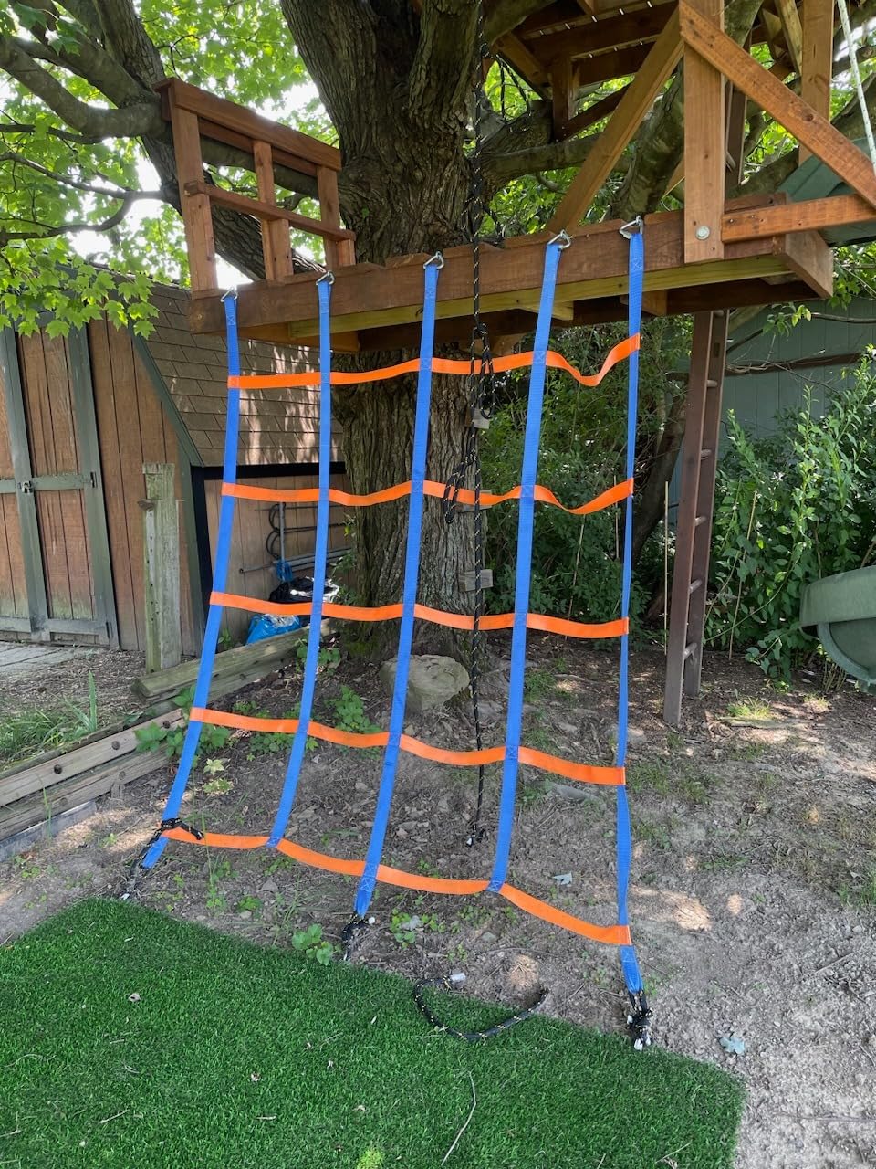 TOPNEW Climbing Net for Kids Outdoor, Ninja Cargo Rope Net for Slackline customer photo 2