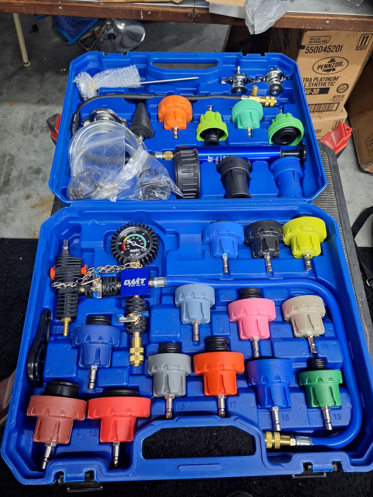 OMT Coolant Pressure Tester Kit, 33pc Master Vacuum Refill Kit, 23 Adapters customer photo 2