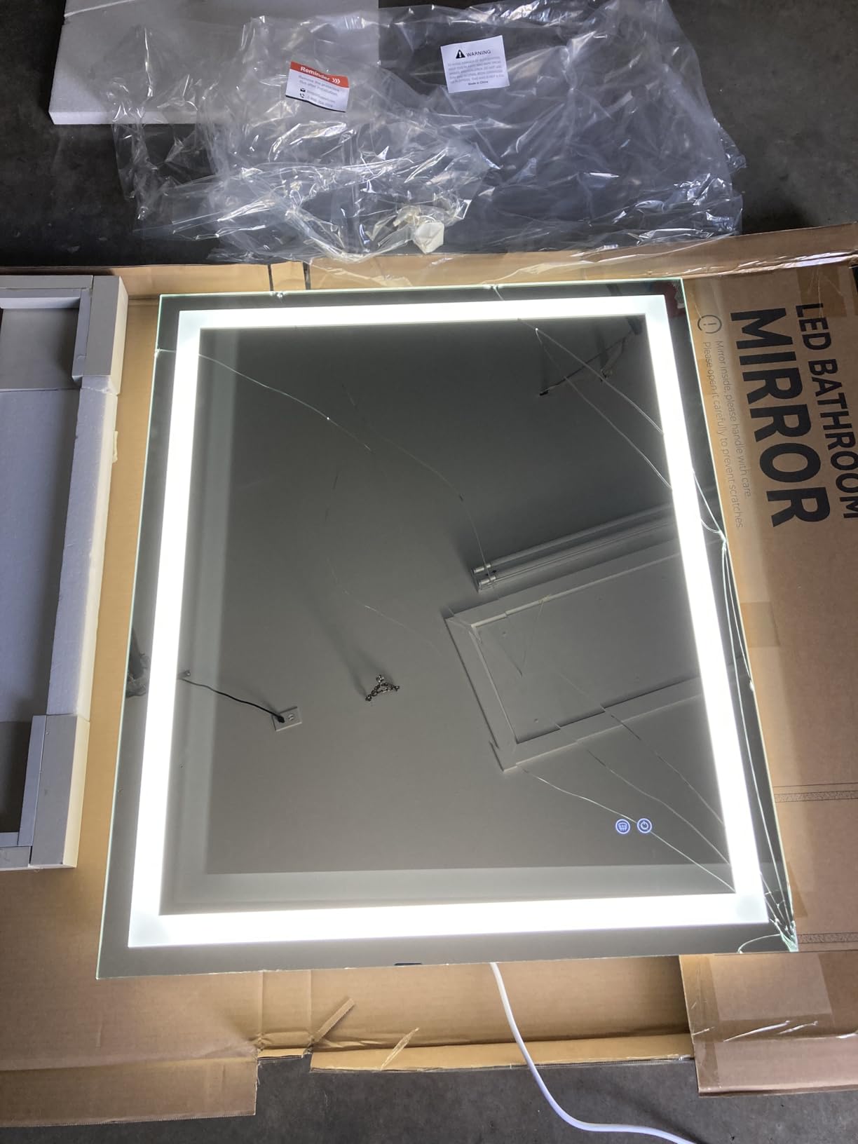 Keonjinn 24x36 Inch LED Bathroom Mirror with Lights, Frontlit & Backlit customer photo 2