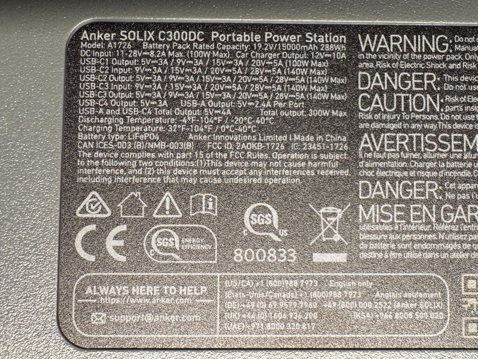 Anker SOLIX C300 DC Portable Power Station, 288Wh, 300W, Outdoor Camping customer photo 1