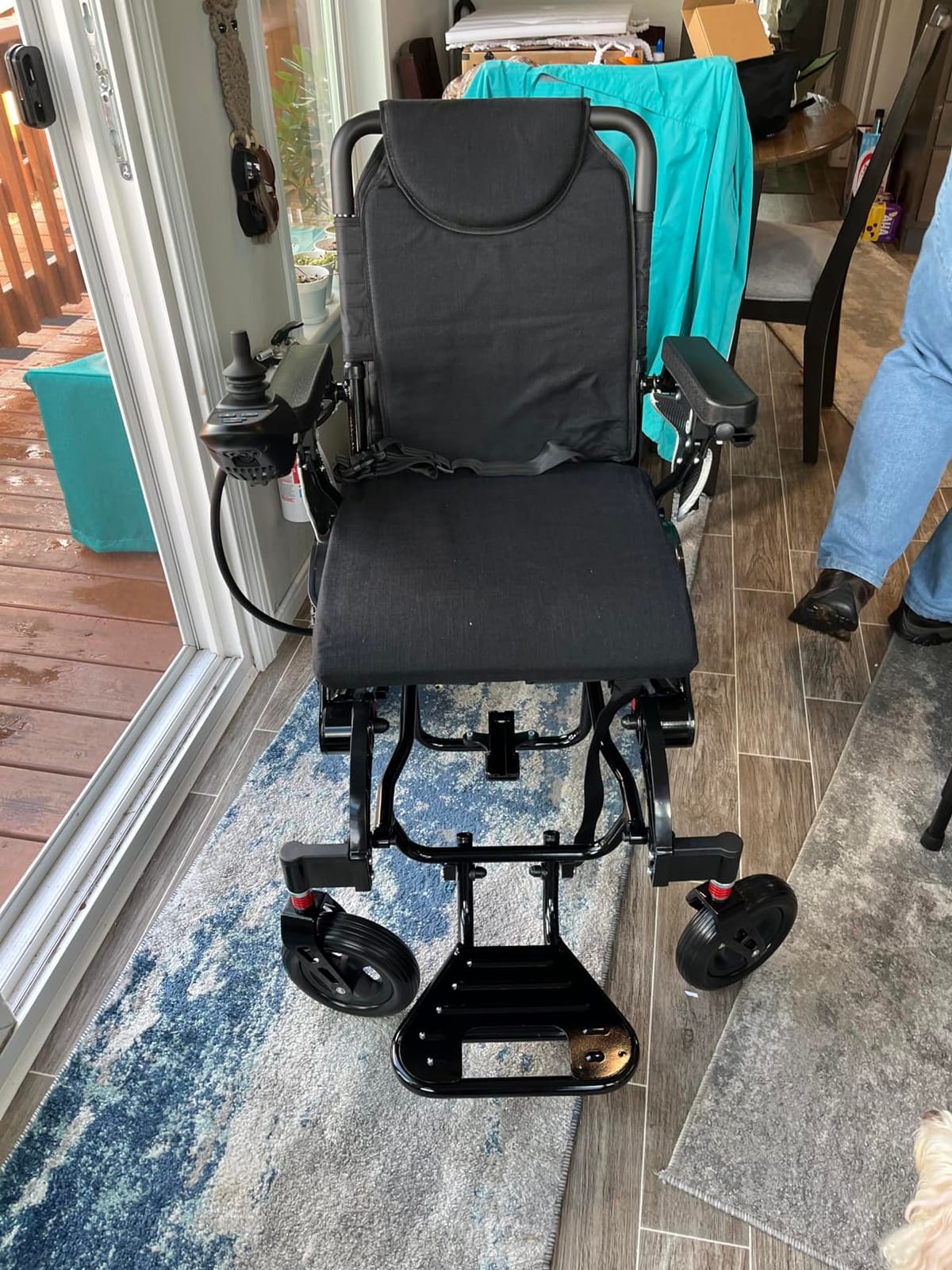 Next Generation Electric Wheelchair – 30-Mile Range, 600W Motor Power, Dual 12AH Batteries, Leather Cushion, Deluxe Series, Foldable, Airline Approved, All-Terrain, High-Performance Design customer photo 2