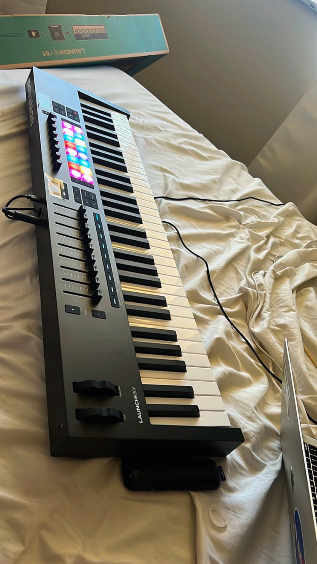 Novation Launchkey 61 MK4 USB MIDI Keyboard Controller | USB, 61 Semi-Weighted Keys, 16 Pads with Polyphonic Aftertouch, 9 Faders, Pitch/Mod Wheels, OLED Display, Scale & Chord Modes customer photo 2