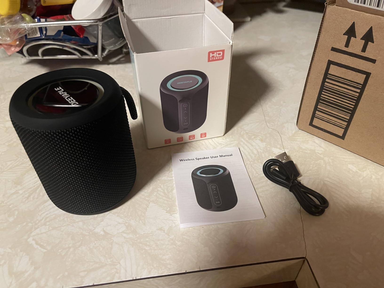 Bluetooth Speaker Wireless,IP67 Waterproof & Dustproof Portable Speaker with Lights,15W Loud Stereo Sound, 2500mAh Battery All Day Playtime, TWS Pairing, BT5.3, Home/Party/Outdoor/Beach (Black) customer photo 1