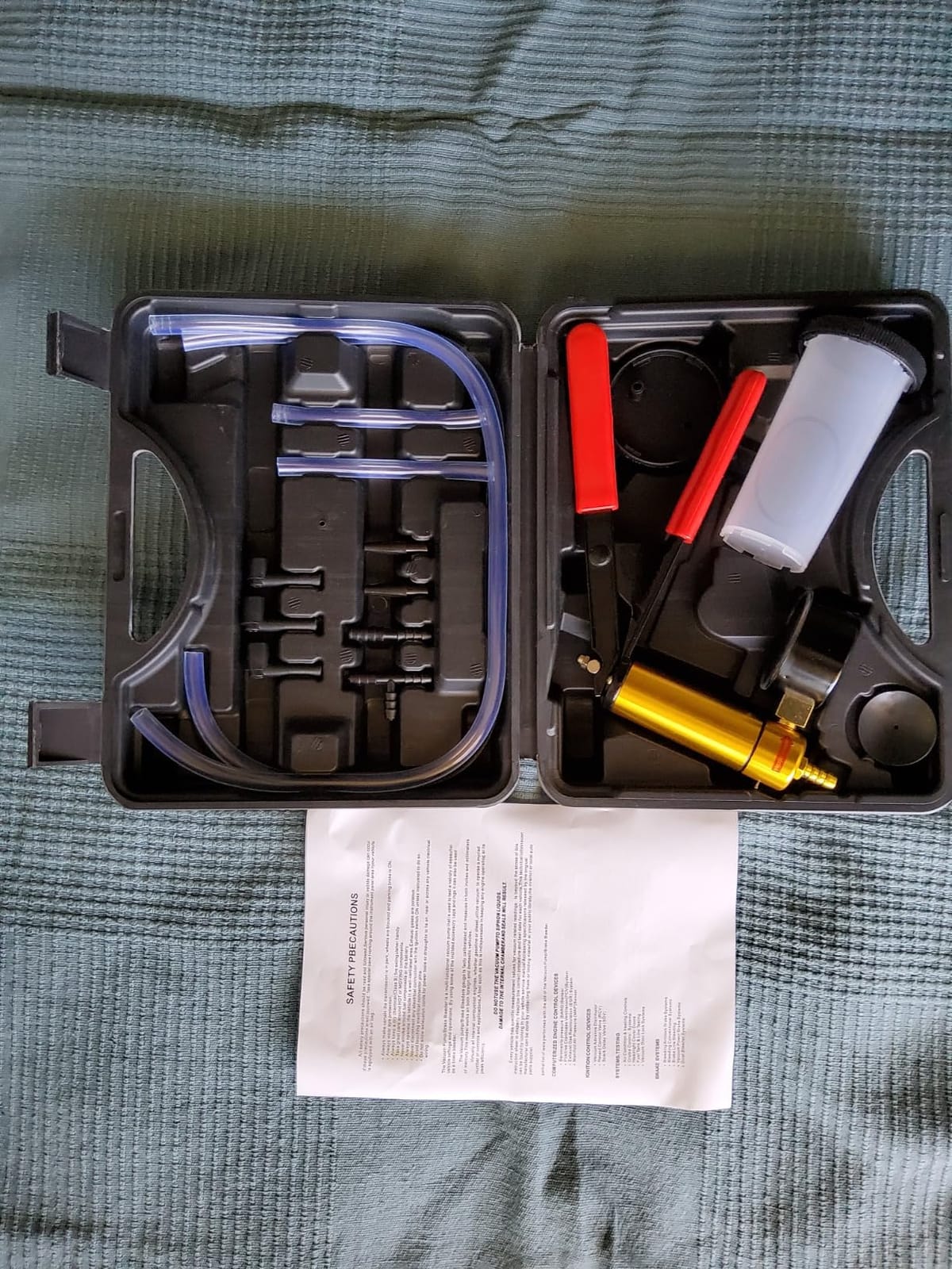 Brake Bleeder Kit with Hand Held Vacuum Pump and Adapters, with Vacuum Brake Bleeder Pump Pressure Gauge for Automotive Car Motorbike(Black) customer photo 1