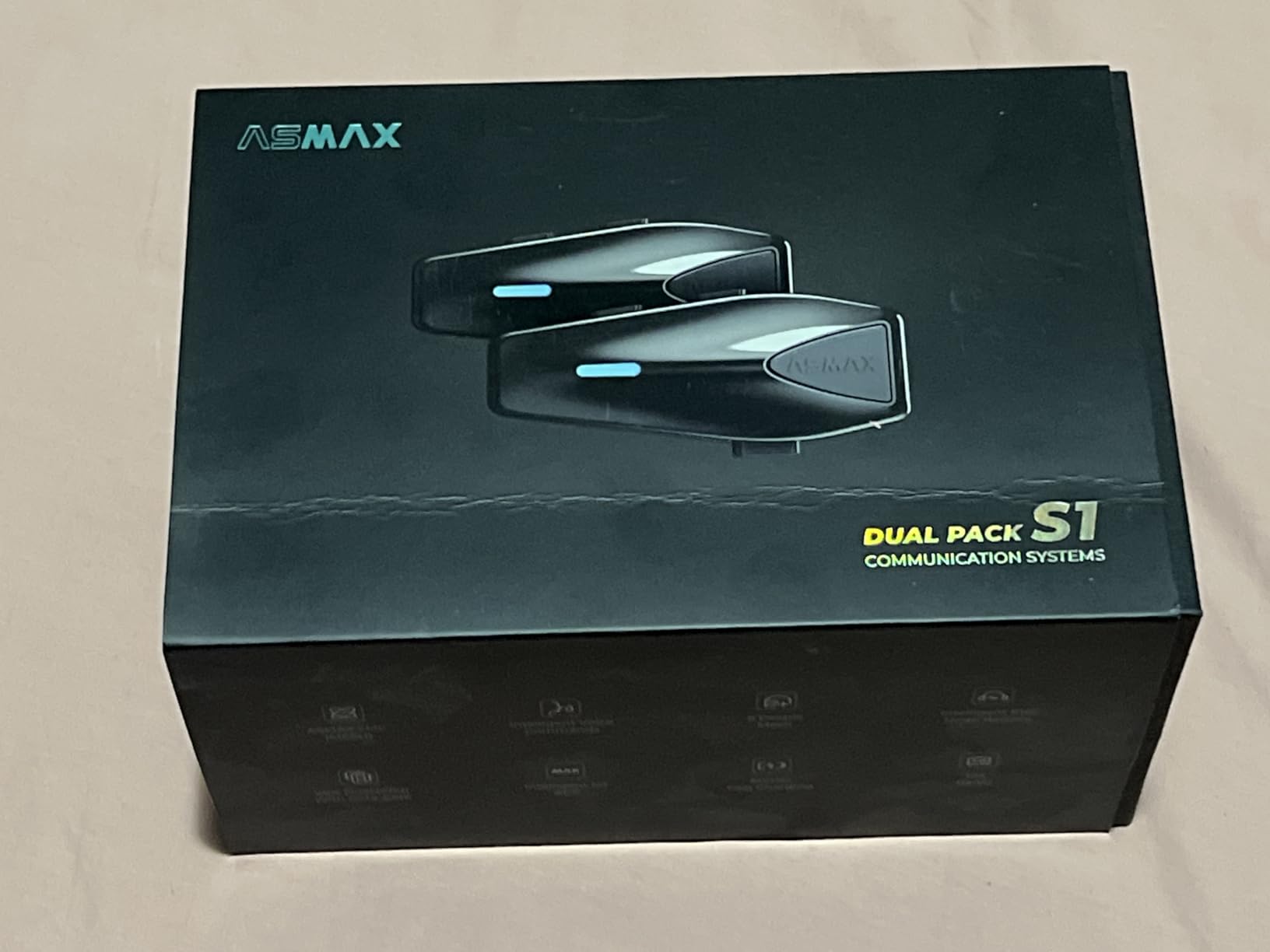 ASMAX S1 Motorcycle Bluetooth Headset with Smart Voice Control, 2 Pack customer photo 1