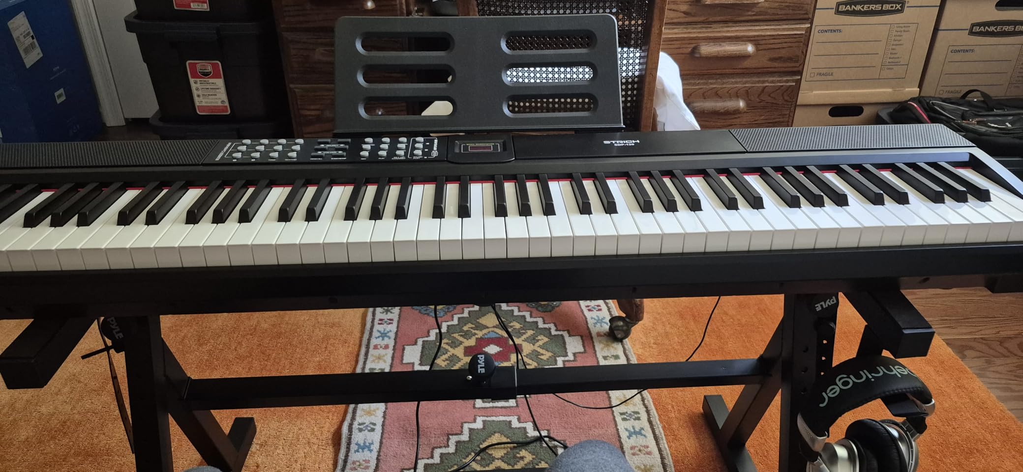 STRICH 88 Keys Weighted Keyboard Piano with Stand & Sustain Pedal, Hammer-Action Digital Piano, Full-size Electric Piano Keyboard Supports USB-MIDI/Wireless Connect, 15W×2 Built-In Speakers, SDP-120 customer photo 2