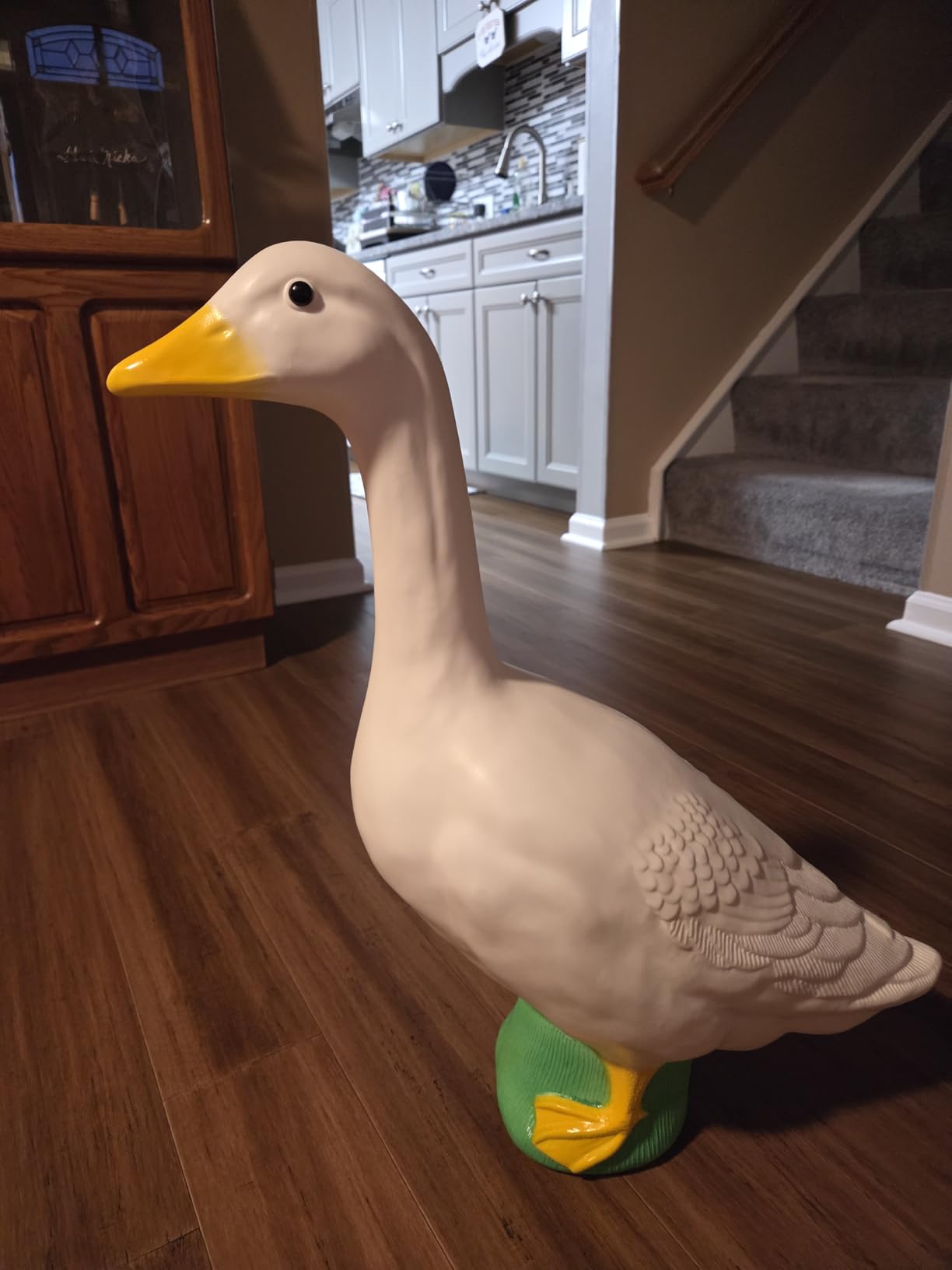 Official Gaggleville Porch Goose Baby Statue - Charming 17