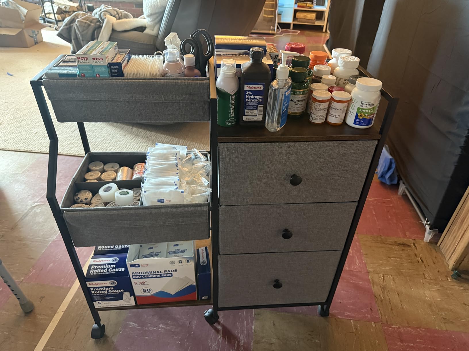Modanais Baby Diaper Caddy Organizer Rolling Cart with Dividers and Drawers customer photo 1