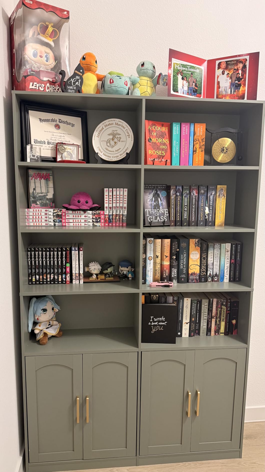 FACBOTALL Bookshelf and Bookcase with Doors, Double Wide Large Bookshelves customer photo 1