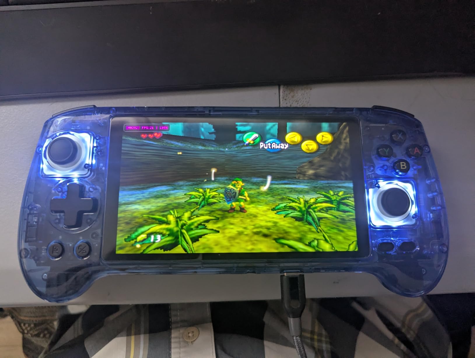 Anbernic RG556 Retro Handheld Game Console , Android 13 System Unisoc T820 Processor 5.48 Touch Inch AMOLED Screen 5500mAh Battery Support WiFi Online DP Output (Transparent Blue) customer photo 1