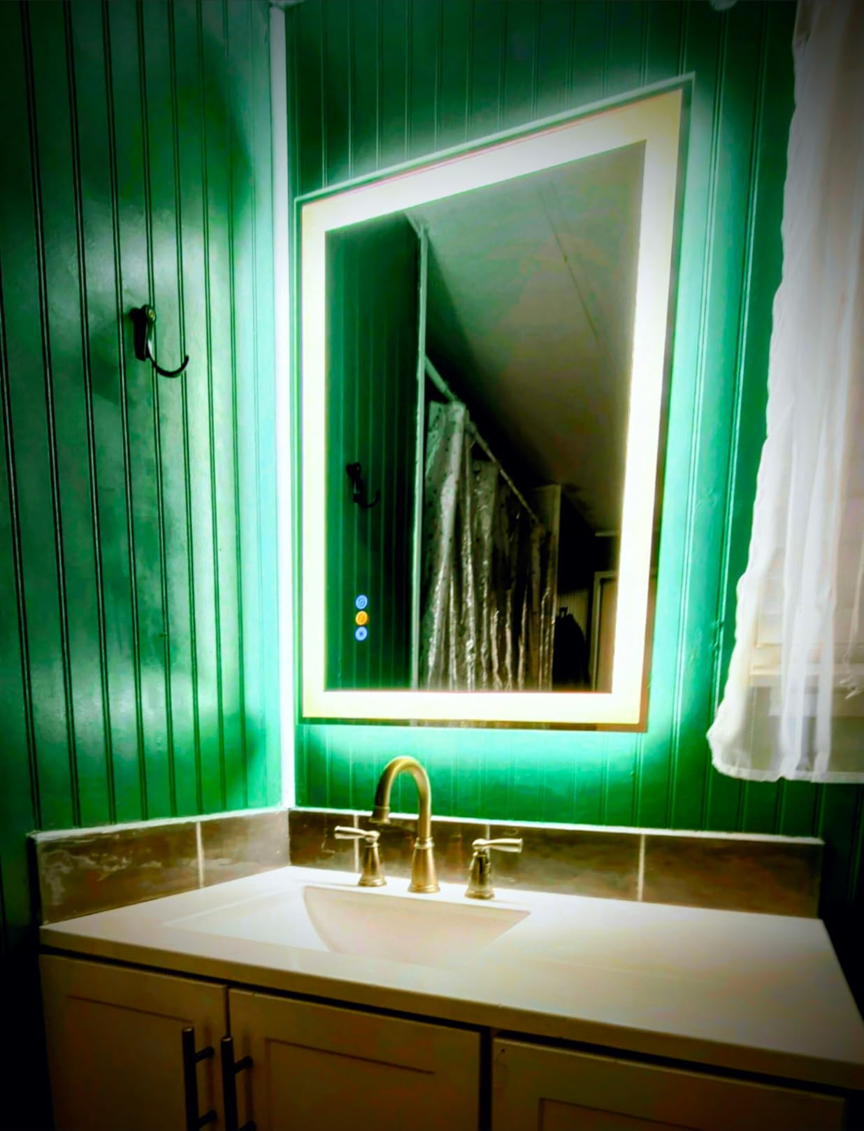 24x32 LED Bathroom Mirror, 6000LM, Separate Front and Back Lights customer photo 2