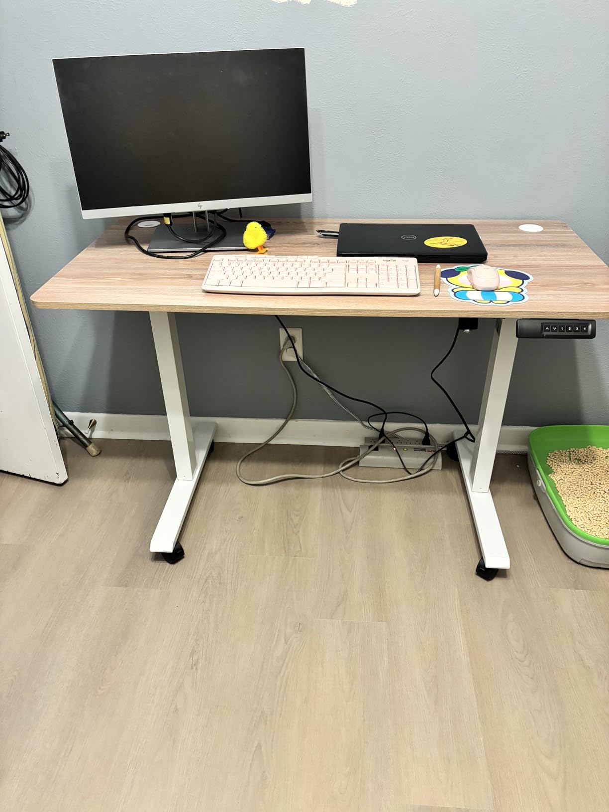 farexon 71x28 Inch Electric Standing Desk with Mouse Pad, Brown customer photo 1