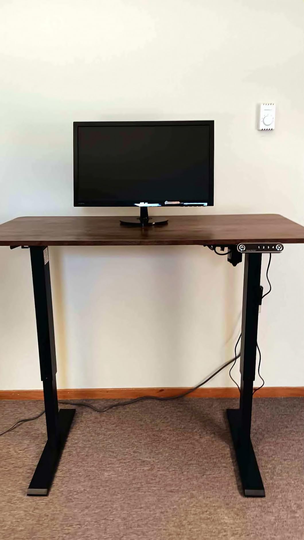 farexon 71x28 Inch Electric Standing Desk with Mouse Pad, Brown customer photo 2