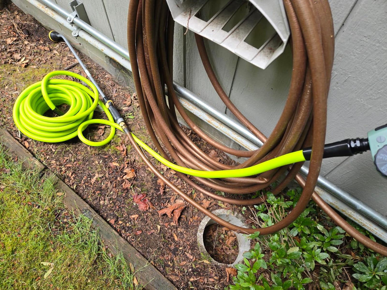 RUGGED RHINO Metal Garden Hose with Spray Nozzle, 50FT, 304 Stainless Steel, 750 PSI Burst Strength, Heavy Duty Flexible Water Hose, Kink Resistant, Leakproof for Yard, Lawn and Outdoor Use, Green customer photo 1