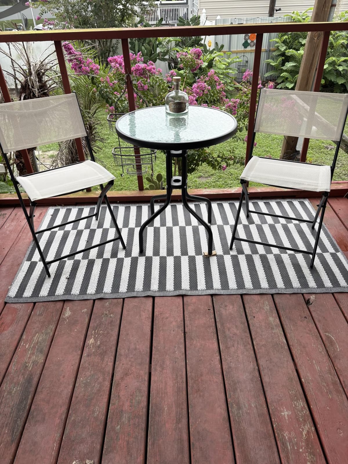 Best Choice Products 3-Piece Patio Bistro Dining Furniture Set w/Textured Glass Tabletop, 2 Steel Folding Chairs, Polyester Fabric - Sage customer photo 1
