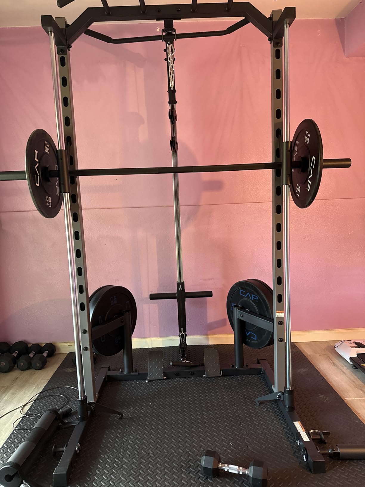 OPPSDECOR All-in-One Adjustable Smith Machine with LAT-Pull Down System customer photo 2