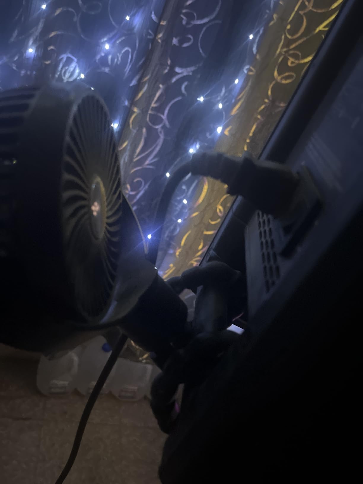 Coohea Portable Stroller Fan, 25H Long-lasting, 4 Speed, Night Light, Black customer photo 1